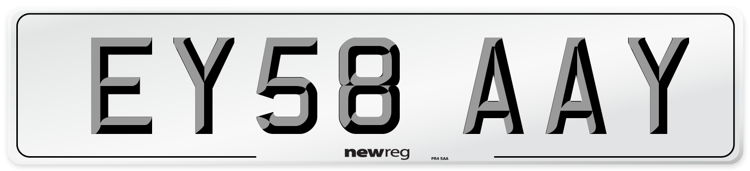 EY58 AAY Number Plate from New Reg